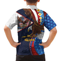 American Samoa and United States Semiquincentennial Family Matching Summer Maxi Dress and Hawaiian Shirt Bald Eagle with National Flag Style