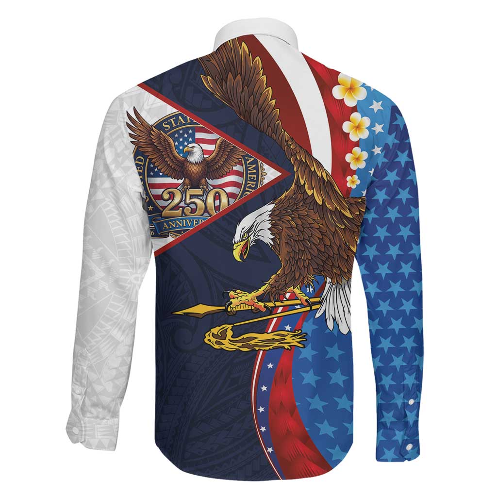 American Samoa and United States Semiquincentennial Family Matching Summer Maxi Dress and Hawaiian Shirt Bald Eagle with National Flag Style