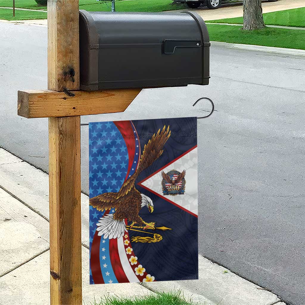 American Samoa and United States Semiquincentennial Garden Flag Bald Eagle with National Flag Style LT03 - Polynesian Pride