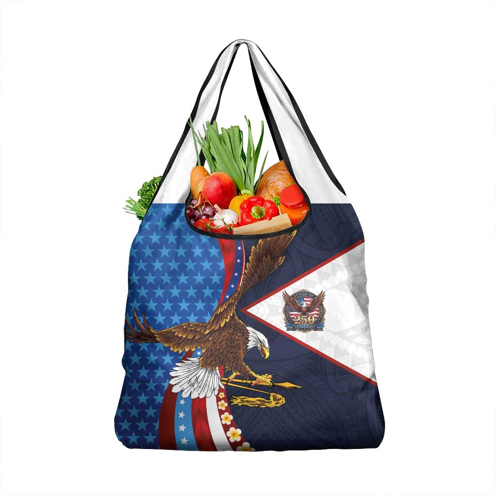 American Samoa and United States Semiquincentennial Grocery Bag Bald Eagle with National Flag Style