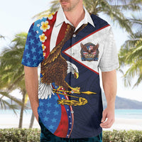 American Samoa and United States Semiquincentennial Hawaiian Shirt Bald Eagle with National Flag Style LT03 - Polynesian Pride