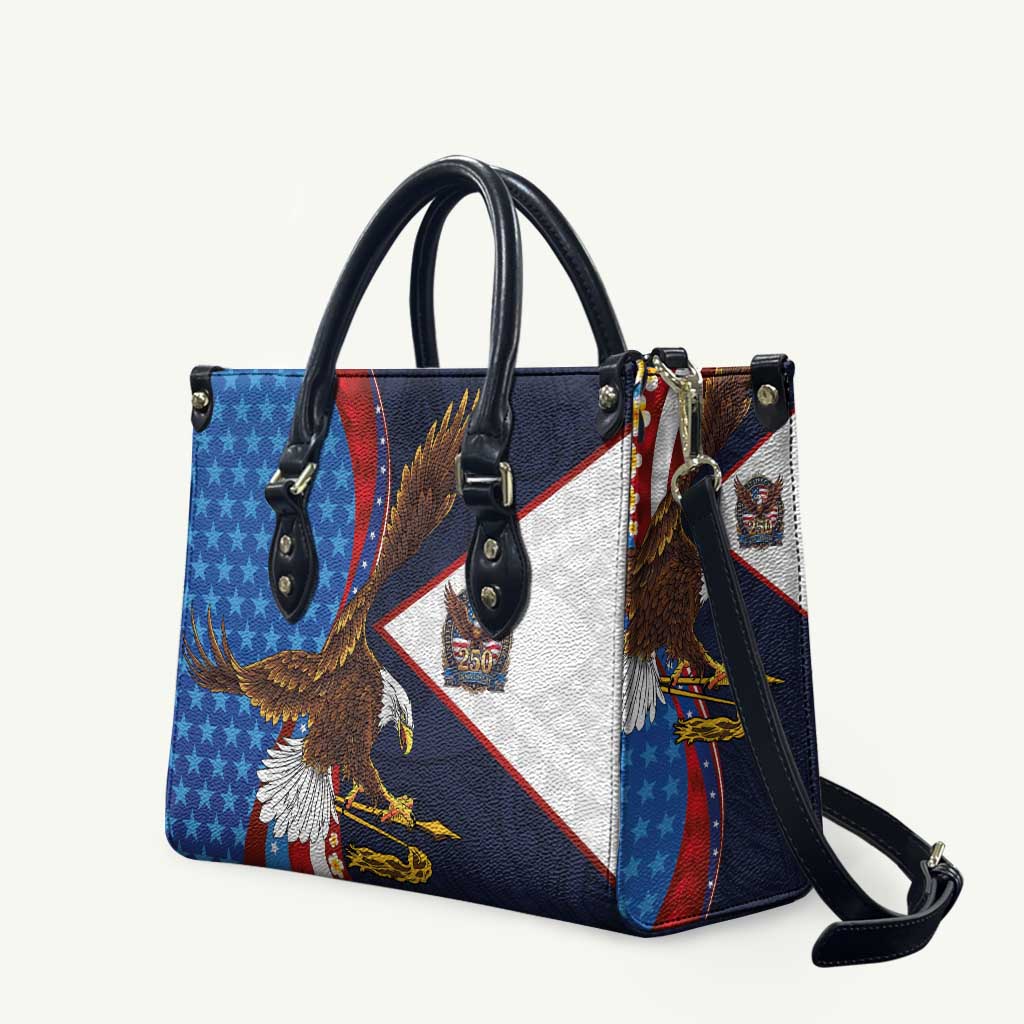 American Samoa and United States Semiquincentennial Leather Bag Bald Eagle with National Flag Style