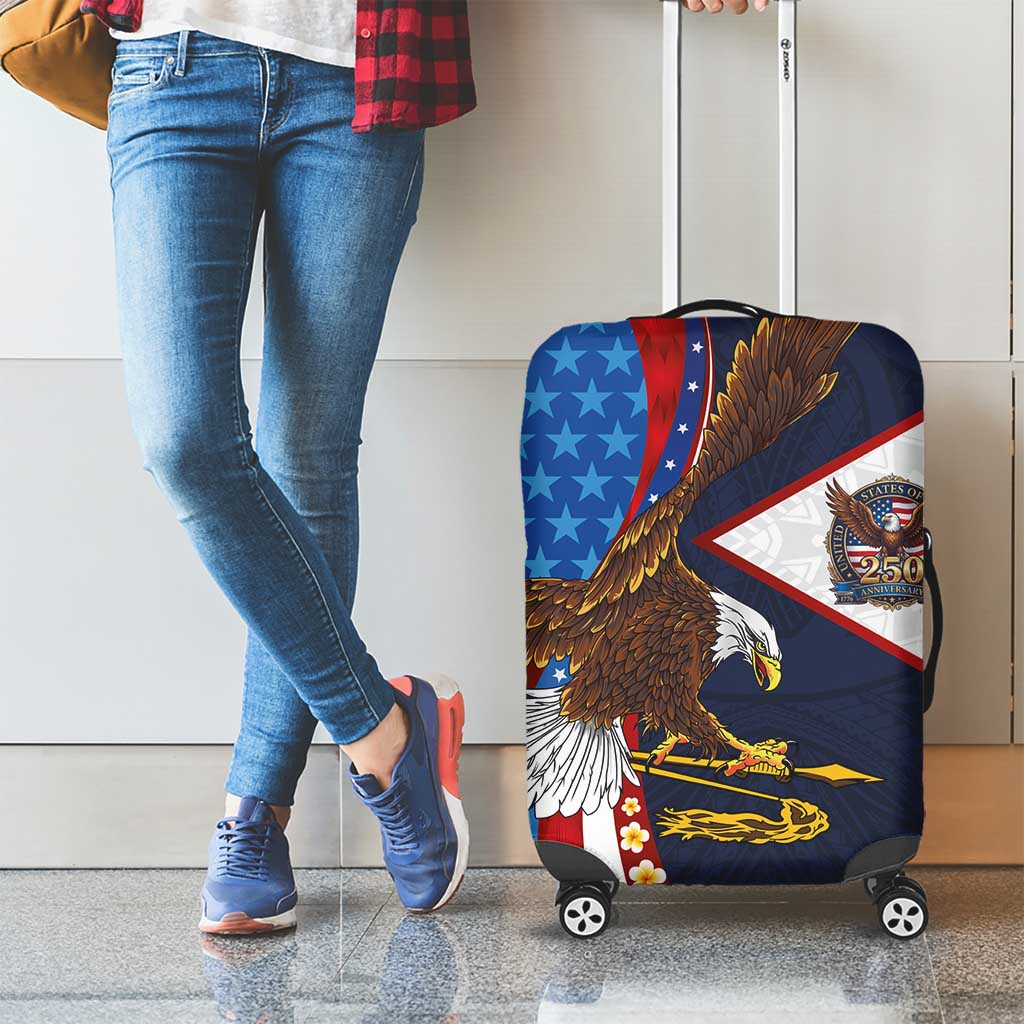 American Samoa and United States Semiquincentennial Luggage Cover Bald Eagle with National Flag Style LT03 - Polynesian Pride