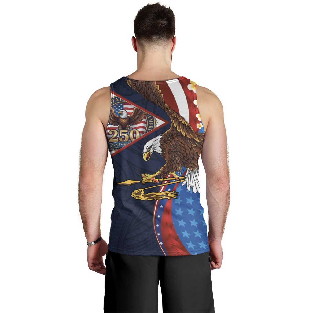 American Samoa and United States Semiquincentennial Men Tank Top Bald Eagle with National Flag Style LT03 - Polynesian Pride