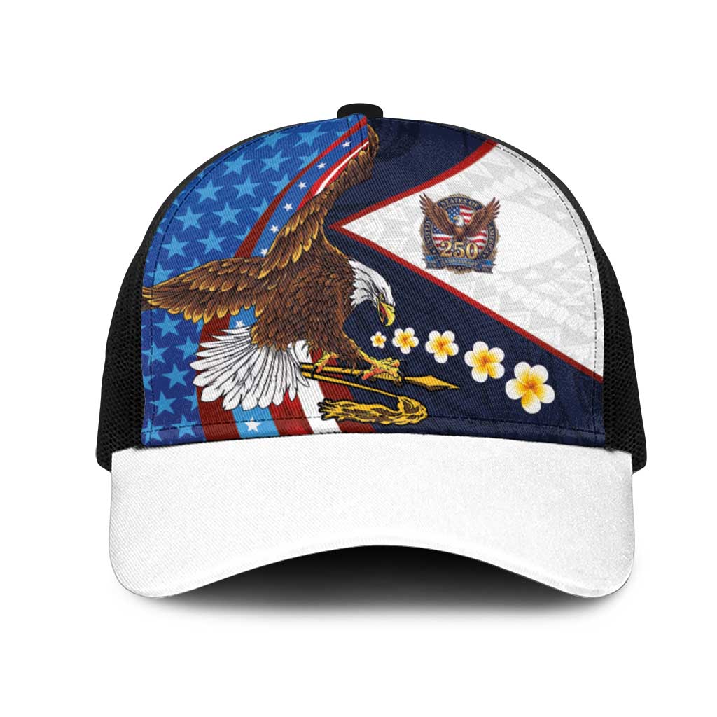 American Samoa and United States Semiquincentennial Mesh Trucker Cap Bald Eagle with National Flag Style