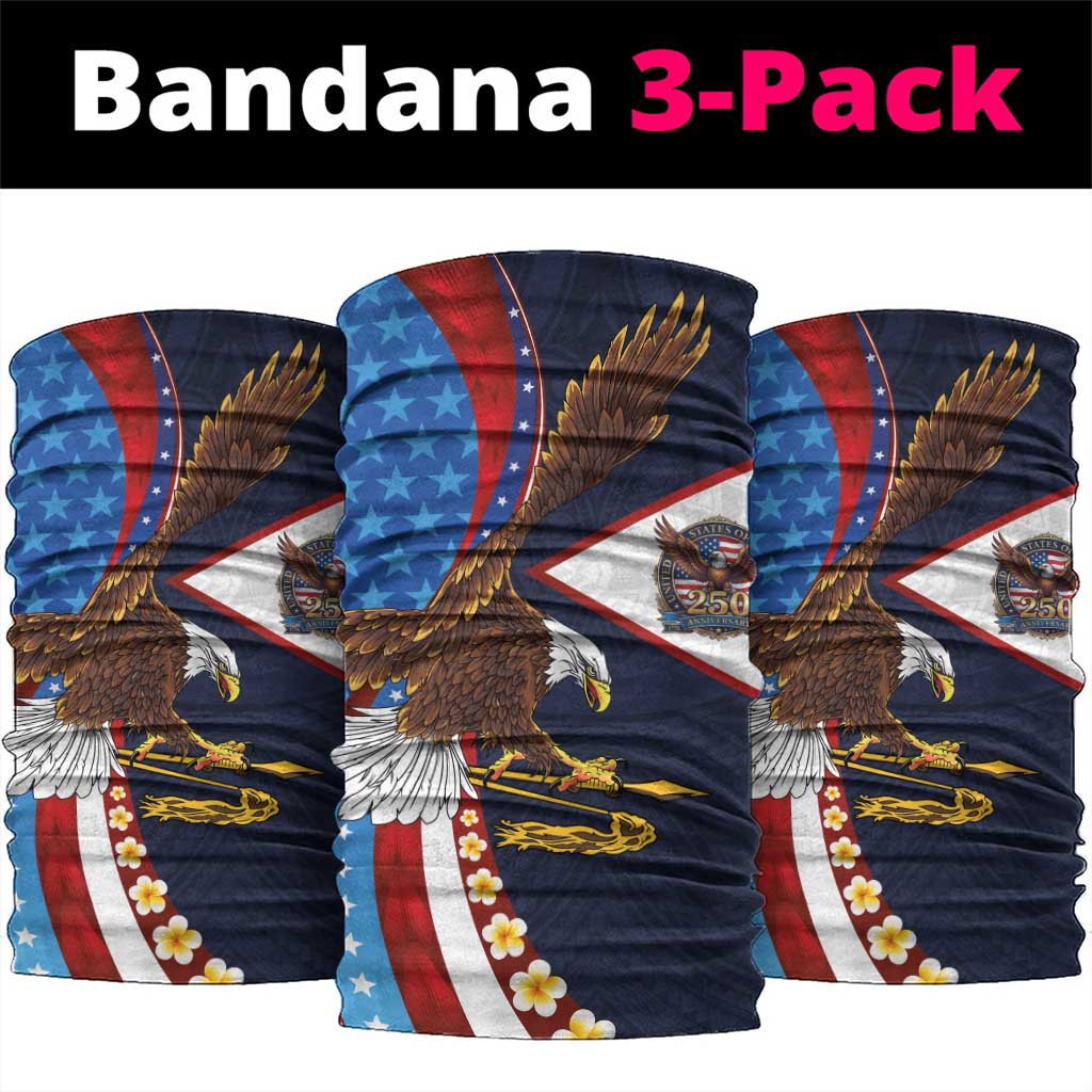 American Samoa and United States Semiquincentennial Neck Gaiter Bald Eagle with National Flag Style