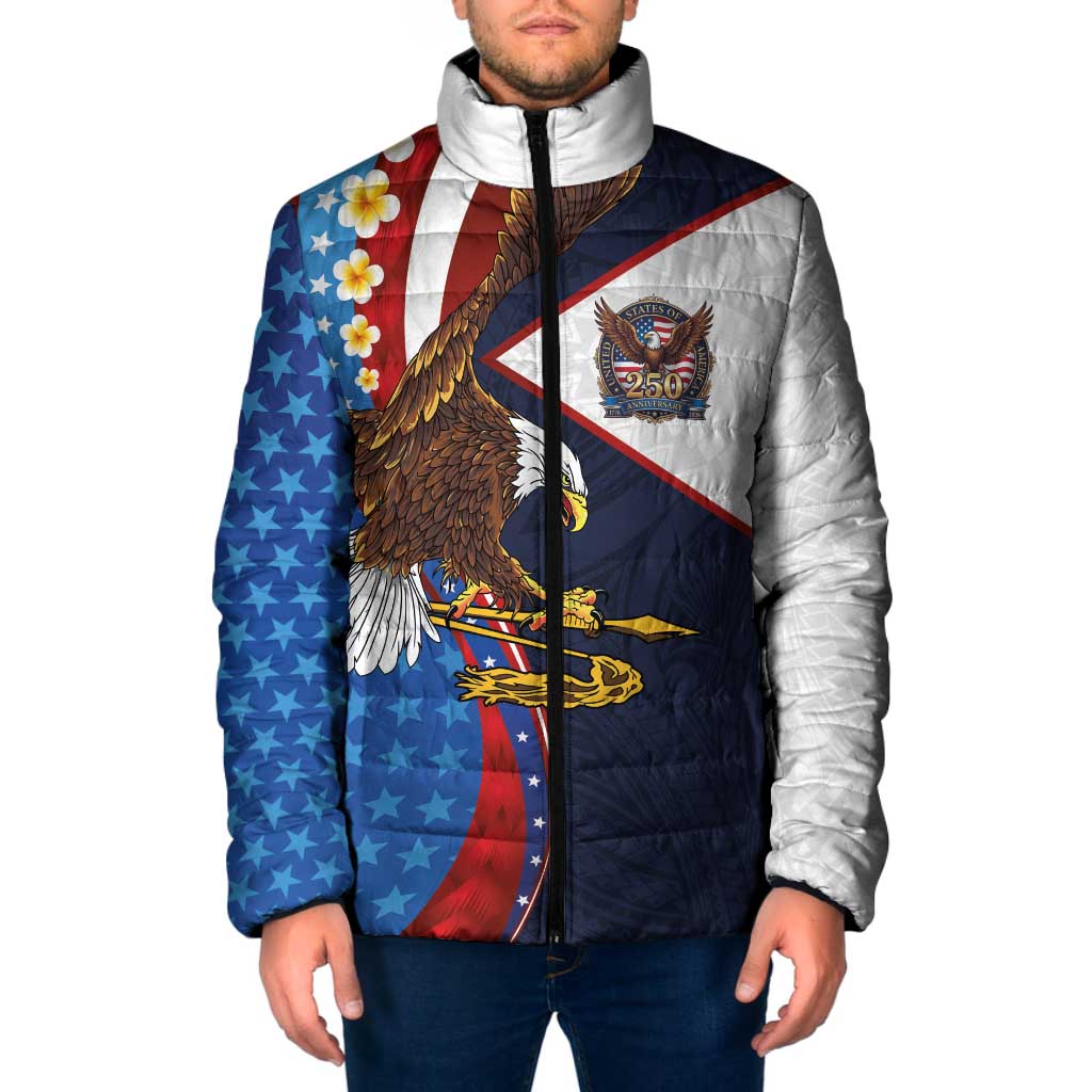 American Samoa and United States Semiquincentennial Padded Jacket Bald Eagle with National Flag Style