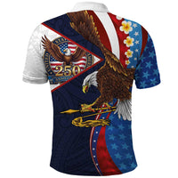 American Samoa and United States Semiquincentennial Polo Shirt Bald Eagle with National Flag Style
