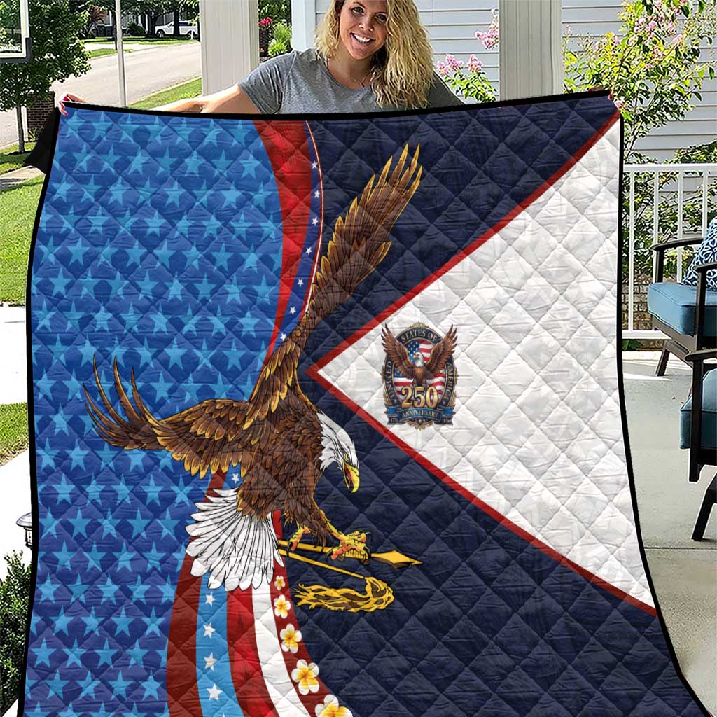 American Samoa and United States Semiquincentennial Quilt Bald Eagle with National Flag Style