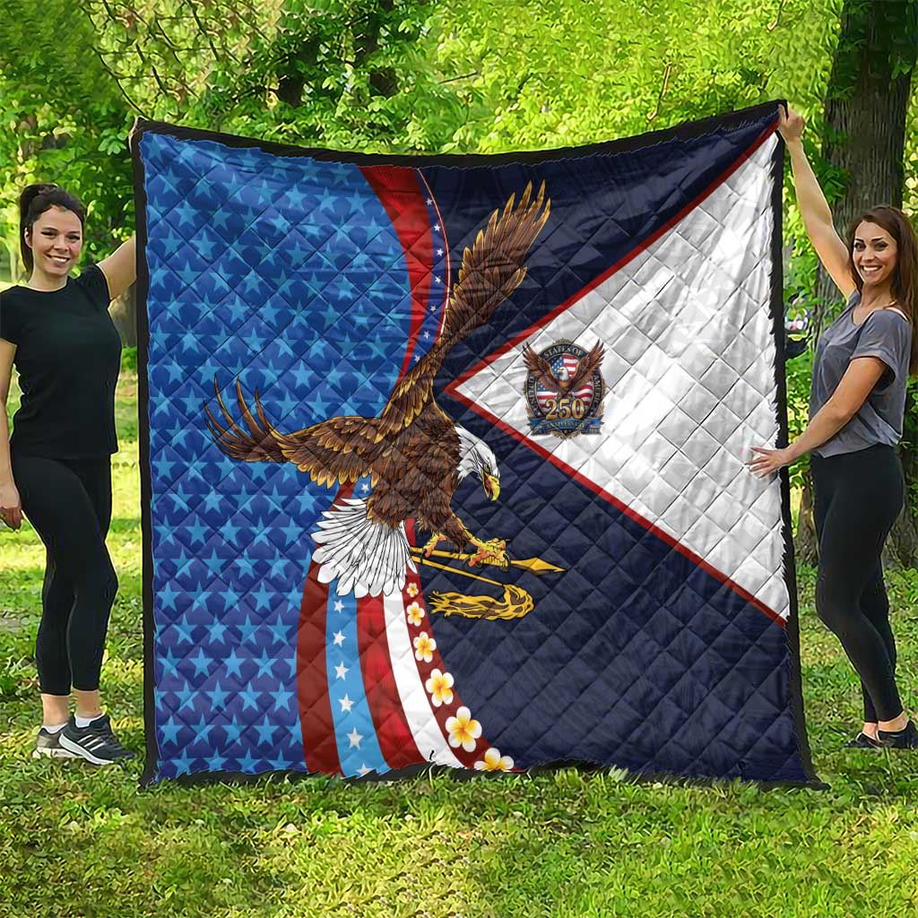 American Samoa and United States Semiquincentennial Quilt Bald Eagle with National Flag Style