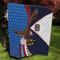 American Samoa and United States Semiquincentennial Quilt Bald Eagle with National Flag Style