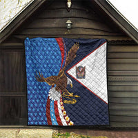American Samoa and United States Semiquincentennial Quilt Bald Eagle with National Flag Style
