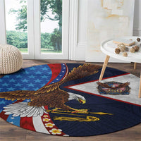 American Samoa and United States Semiquincentennial Round Carpet Bald Eagle with National Flag Style