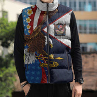 American Samoa and United States Semiquincentennial Sleeveless Puffer Jacket Bald Eagle with National Flag Style
