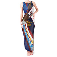American Samoa and United States Semiquincentennial Tank Maxi Dress Bald Eagle with National Flag Style LT03 Women Multicolor - Polynesian Pride