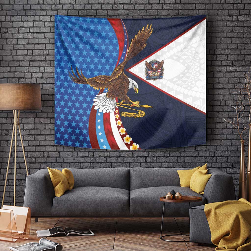 American Samoa and United States Semiquincentennial Tapestry Bald Eagle with National Flag Style