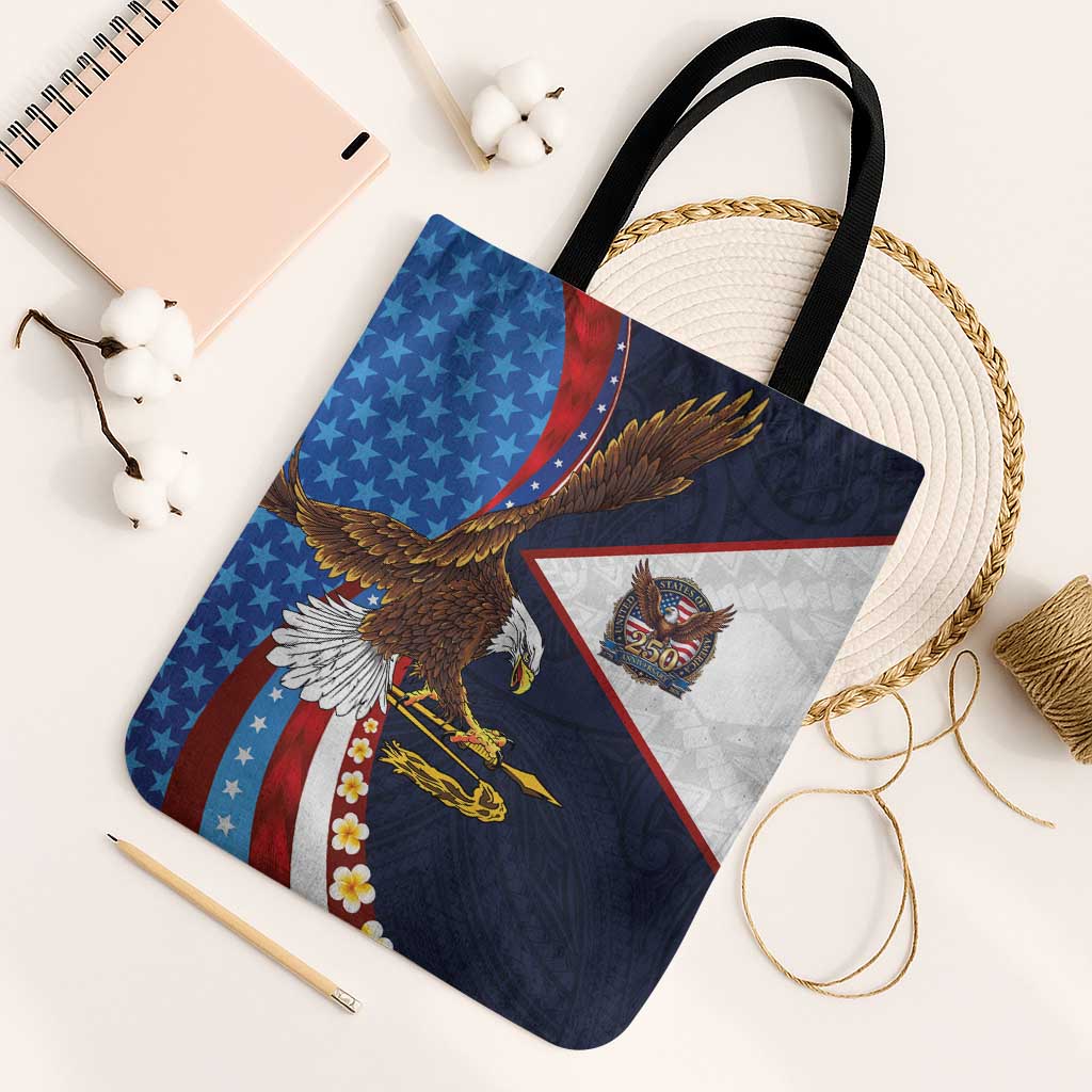 American Samoa and United States Semiquincentennial Tote Bag Bald Eagle with National Flag Style