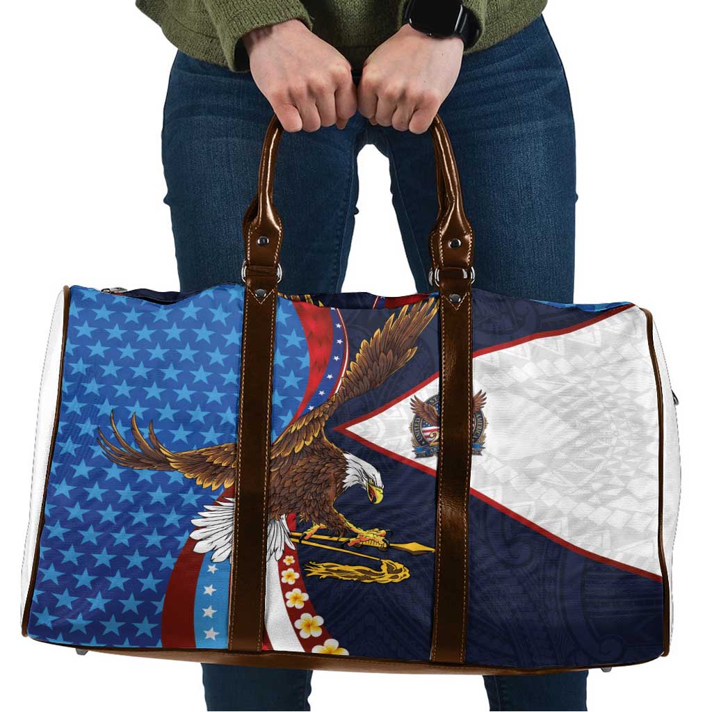 American Samoa and United States Semiquincentennial Travel Bag Bald Eagle with National Flag Style