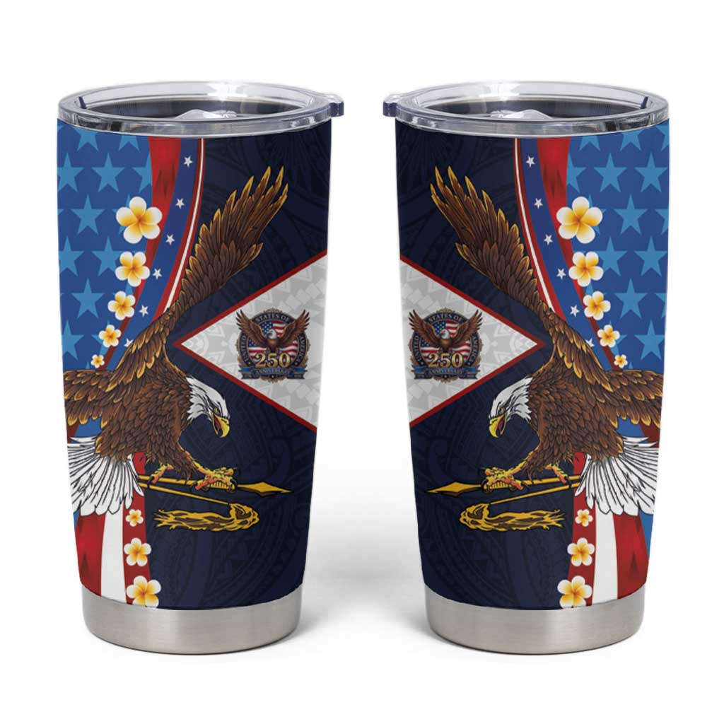 American Samoa and United States Semiquincentennial Tumbler Cup Bald Eagle with National Flag Style