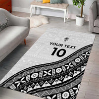 Custom Fijian Rugby Area Rug Tapa Pattern and Palm Tree Tribal LT03 - Polynesian Pride