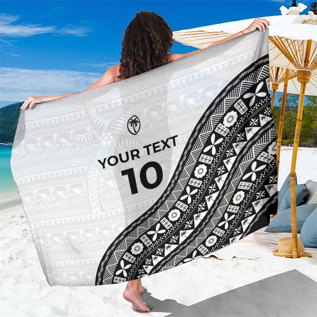 Custom Fijian Rugby Sarong Tapa Pattern and Palm Tree Tribal