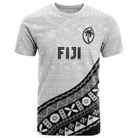 Custom Fijian Rugby T Shirt Tapa Pattern and Palm Tree Tribal