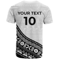 Custom Fijian Rugby T Shirt Tapa Pattern and Palm Tree Tribal