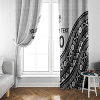 Custom Fijian Rugby Window Curtain Tapa Pattern and Palm Tree Tribal