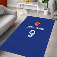 Custom Fijian Football Area Rug Tapa Pattern and Shark Tribal LT03 - Polynesian Pride