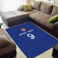 Custom Fijian Football Area Rug Tapa Pattern and Shark Tribal LT03 - Polynesian Pride