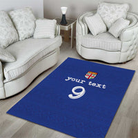 Custom Fijian Football Area Rug Tapa Pattern and Shark Tribal LT03 - Polynesian Pride