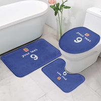 Custom Fijian Football Bathroom Set Tapa Pattern and Shark Tribal