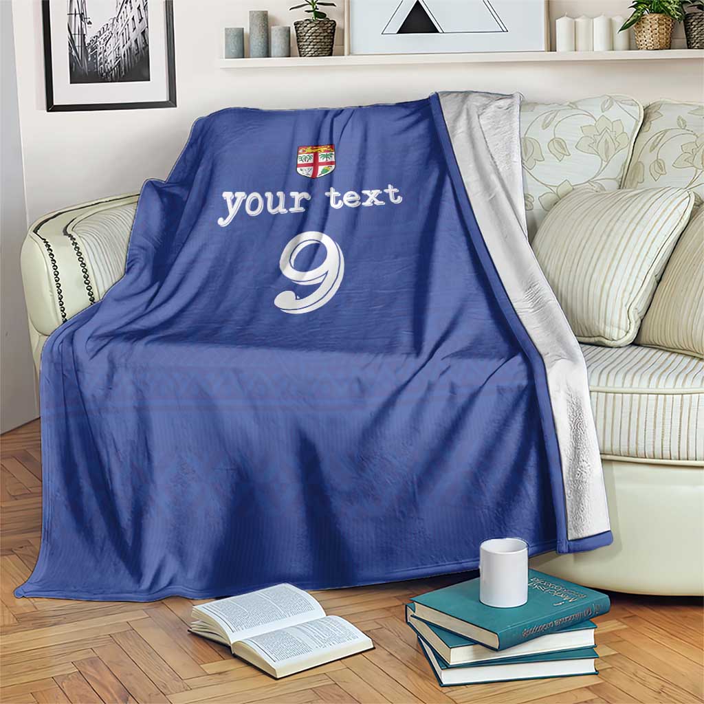 Custom Fijian Football Blanket Tapa Pattern and Shark Tribal