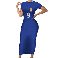 Custom Fijian Football Family Matching Short Sleeve Bodycon Dress and Hawaiian Shirt Tapa Pattern and Shark Tribal