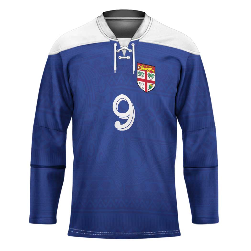 Custom Fijian Football Hockey Jersey Tapa Pattern and Shark Tribal