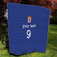 Custom Fijian Football Quilt Tapa Pattern and Shark Tribal LT03 - Polynesian Pride