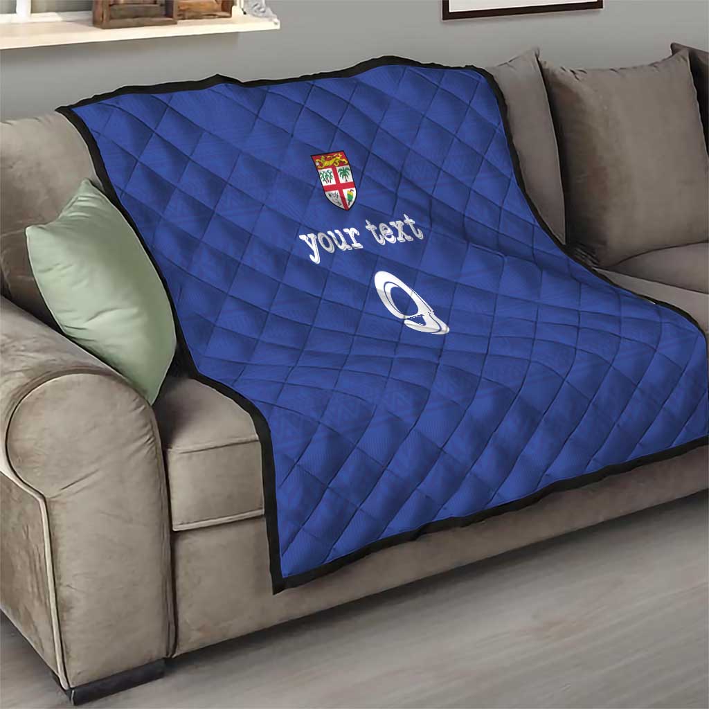 Custom Fijian Football Quilt Tapa Pattern and Shark Tribal LT03 - Polynesian Pride