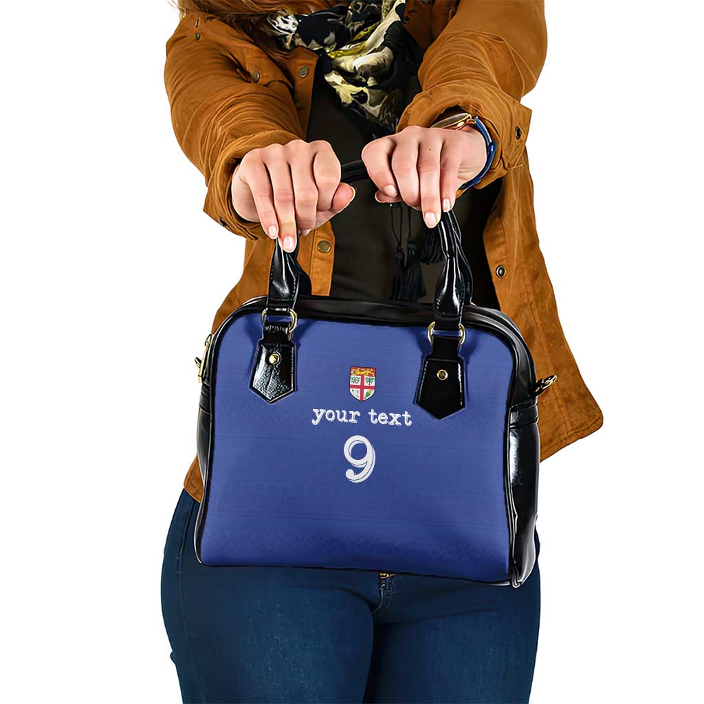 Custom Fijian Football Shoulder Handbag Tapa Pattern and Shark Tribal