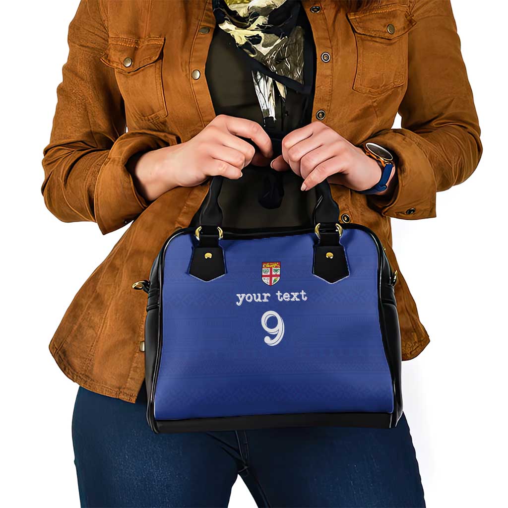 Custom Fijian Football Shoulder Handbag Tapa Pattern and Shark Tribal