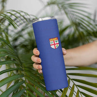 Custom Fijian Football Skinny Tumbler Tapa Pattern and Shark Tribal