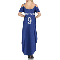 Custom Fijian Football Summer Maxi Dress Tapa Pattern and Shark Tribal LT03 - Polynesian Pride