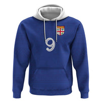Custom Fijian Football Zip Hoodie Tapa Pattern and Shark Tribal LT03 Pullover Hoodie Blue - Polynesian Pride