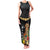 Hawaii Plumeria Lei Family Matching Tank Maxi Dress and Hawaiian Shirt Tiki and Kakau Pattern Black Color