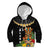Hawaii Plumeria Lei Kid Hoodie Tiki and Kakau Pattern Black Color