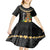 Hawaii Plumeria Lei Kid Short Sleeve Dress Tiki and Kakau Pattern Black Color