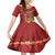 Hawaii Plumeria Lei Family Matching Tank Maxi Dress and Hawaiian Shirt Tiki and Kakau Pattern Red Color