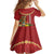 Hawaii Plumeria Lei Family Matching Tank Maxi Dress and Hawaiian Shirt Tiki and Kakau Pattern Red Color