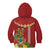 Hawaii Plumeria Lei Kid Hoodie Tiki and Kakau Pattern Red Color