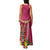 Hawaii Plumeria Lei Family Matching Tank Maxi Dress and Hawaiian Shirt Tiki and Kakau Pattern Pink Color