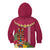 Hawaii Plumeria Lei Kid Hoodie Tiki and Kakau Pattern Pink Color